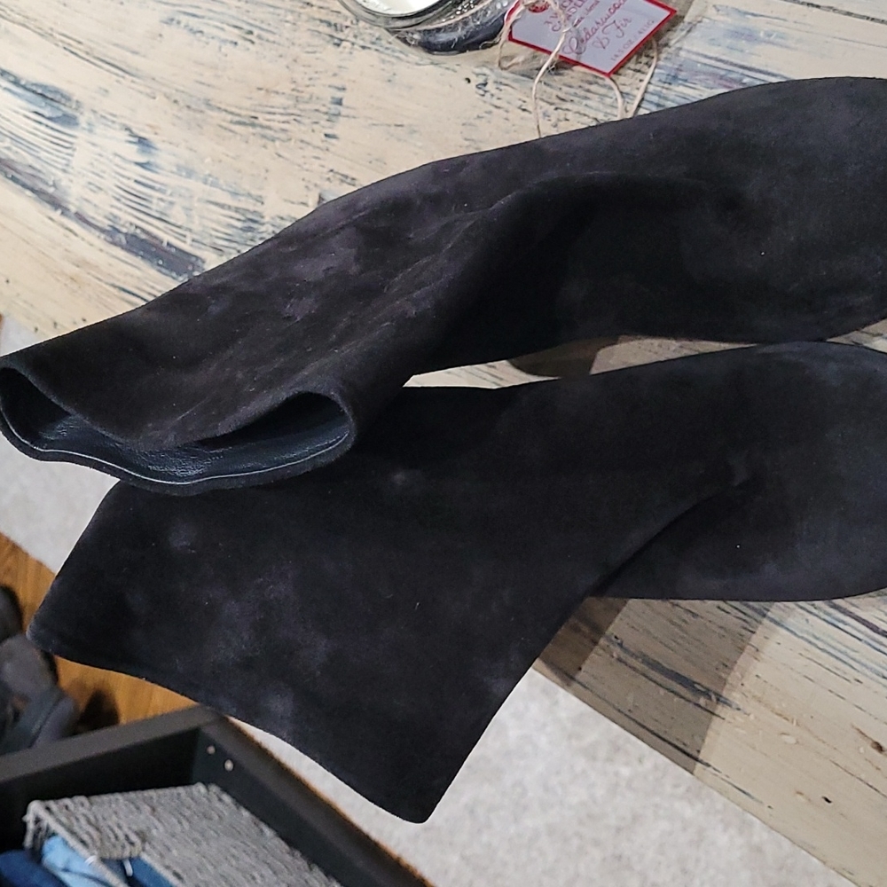 Vince black suede booties